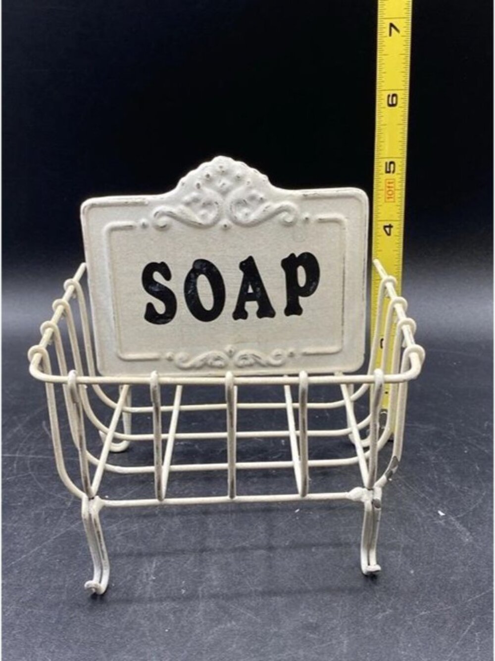 Soap Metal Wall Hanging Rack Dish Shabby Chic Farmhouse - Picture 4 of 11